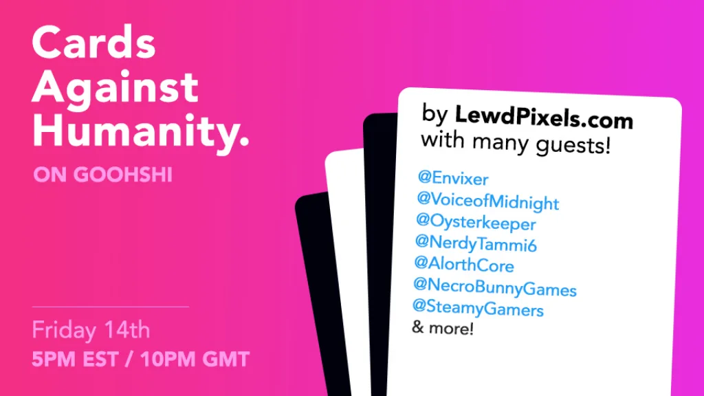 Card against humanity with lewdpixels and many others article poster