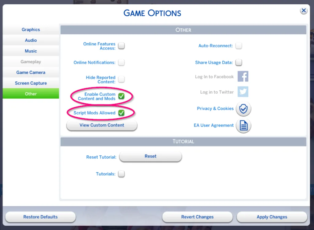 Wickedwhims Enable Settings