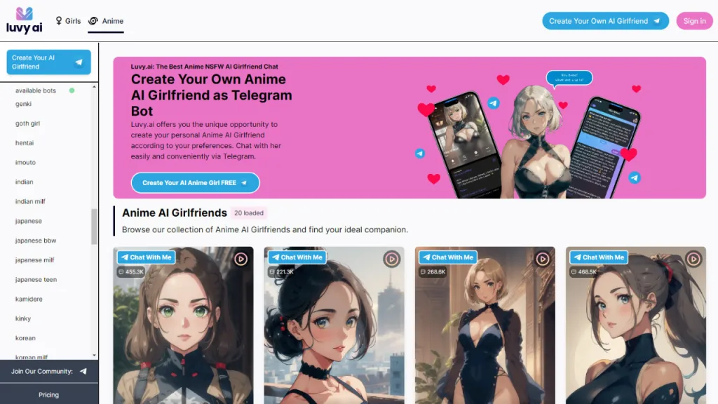 Luvy ai hentai girlfriend chatbot