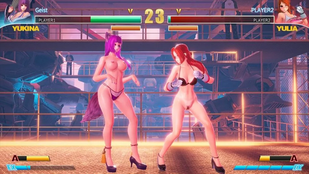 Fight angel special edition sexy cat girl fighting with ginger girl