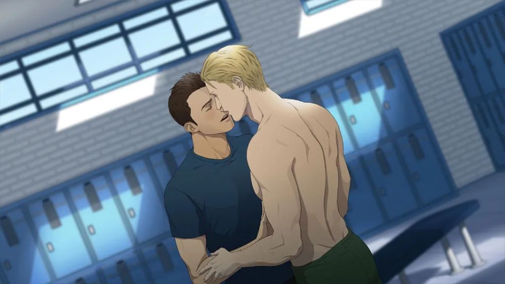 Coming out on top les gars s'embrassent dans les vestiaires