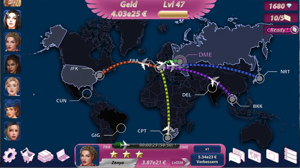 Sexy airlines map