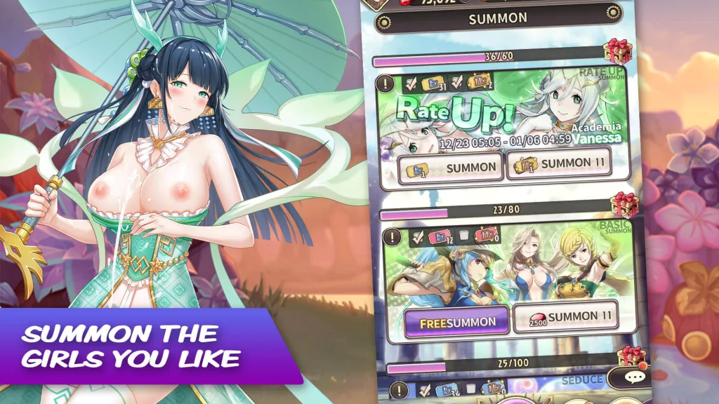 Screenshot horny arcana summon