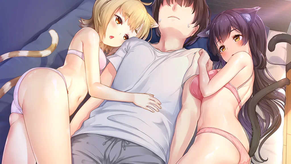 Nekomiko Bed Underwear Catgirls Porn Game