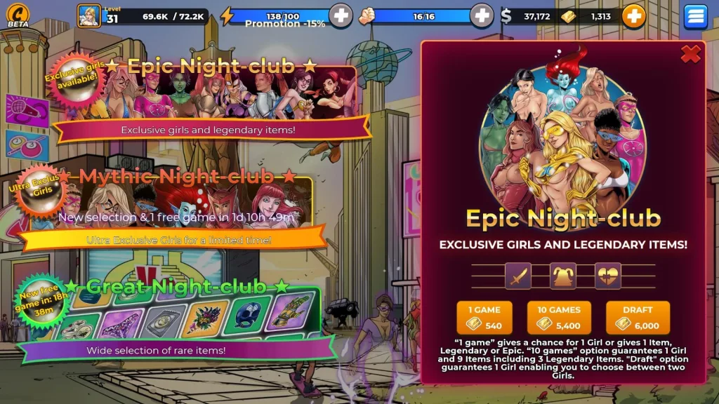 Comix harem nightclub