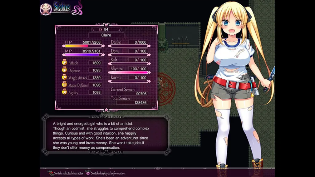 Treasure Hunter Claire Stats