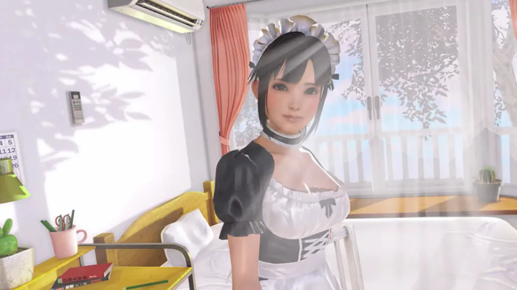 Vr kanojo sakura in maid outfit