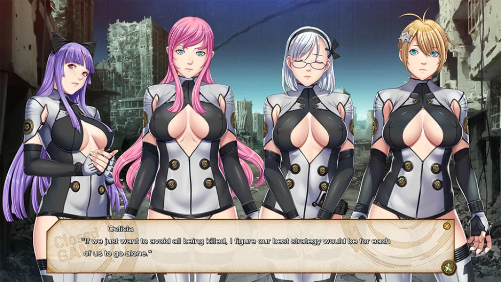 Closed game dialogue four girls