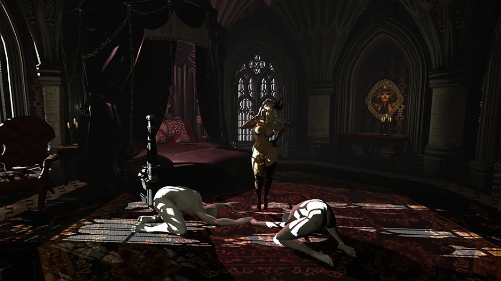 Dominatrix simulator threshold mistress bedroom