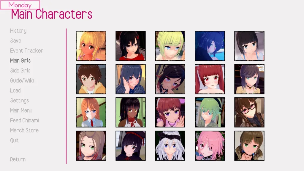 Main characters lessons in love