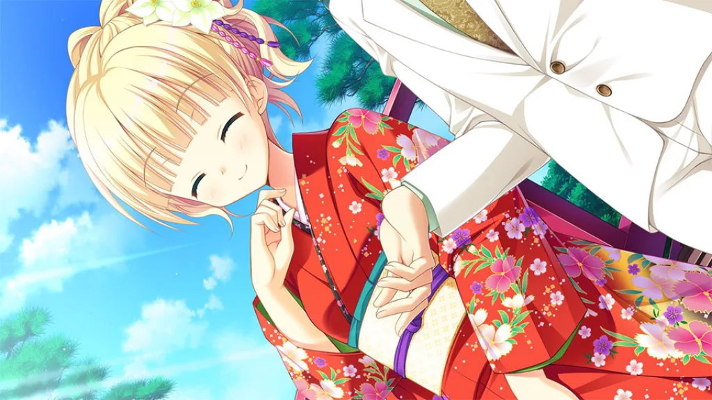 Kinkoi golden loveriche girl in traditional japanese kimono