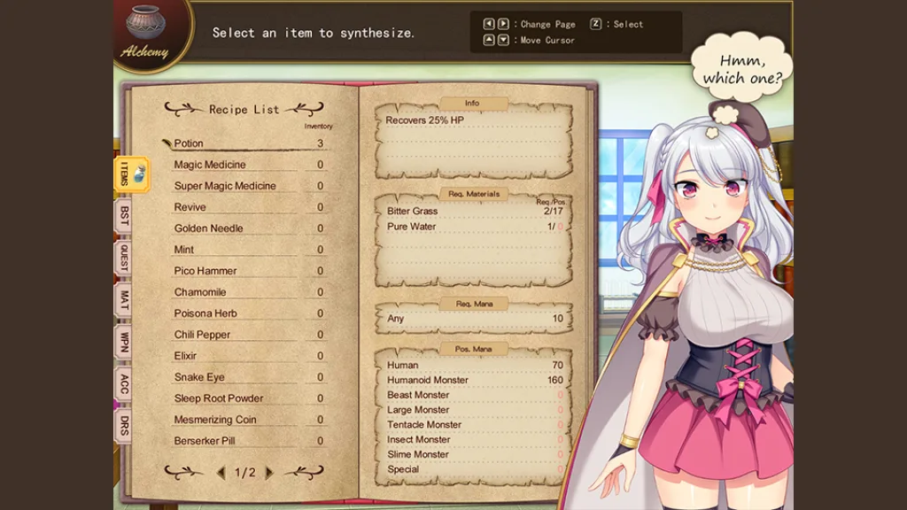 Brave alchemist colette potion recipe
