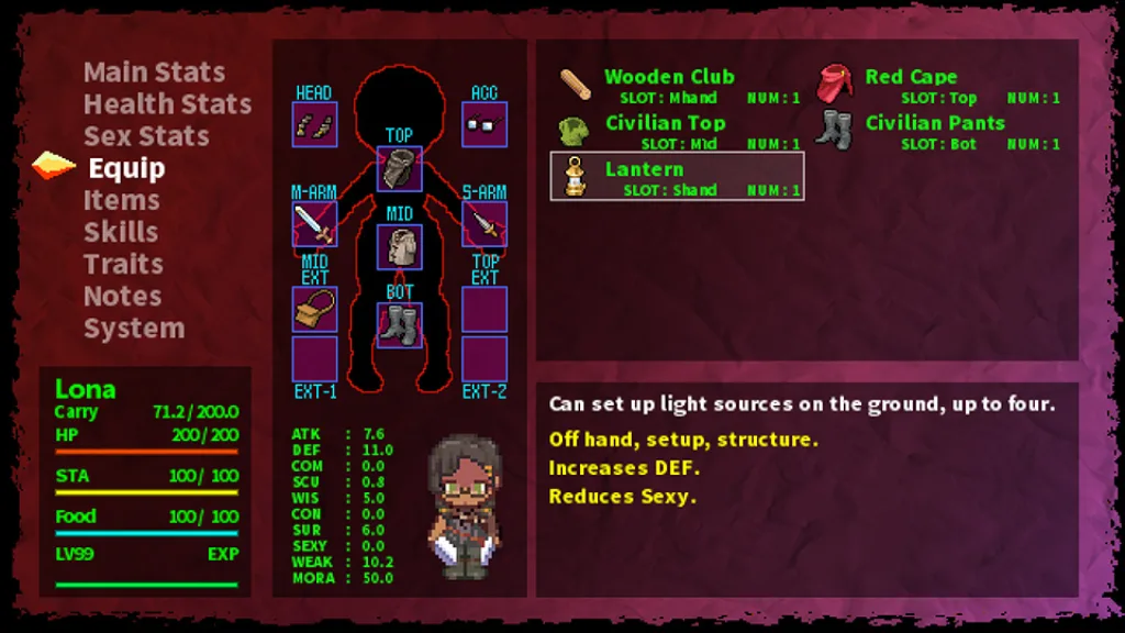 Lona RPG equip