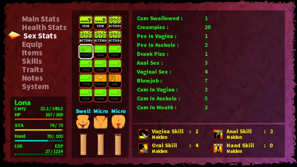 Lona RPG sex stats