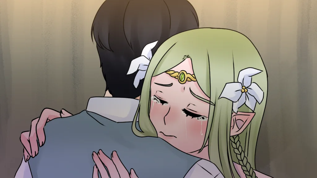 Eryn hugging perseus