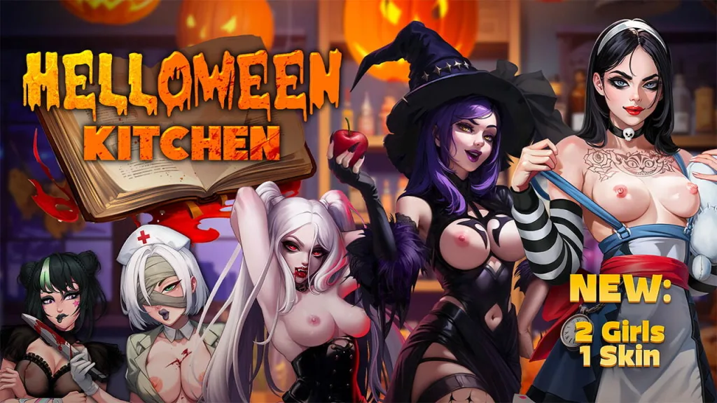 Horny villa halloween game poster
