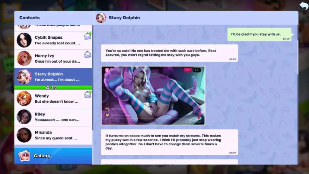 Horny villa chat messages