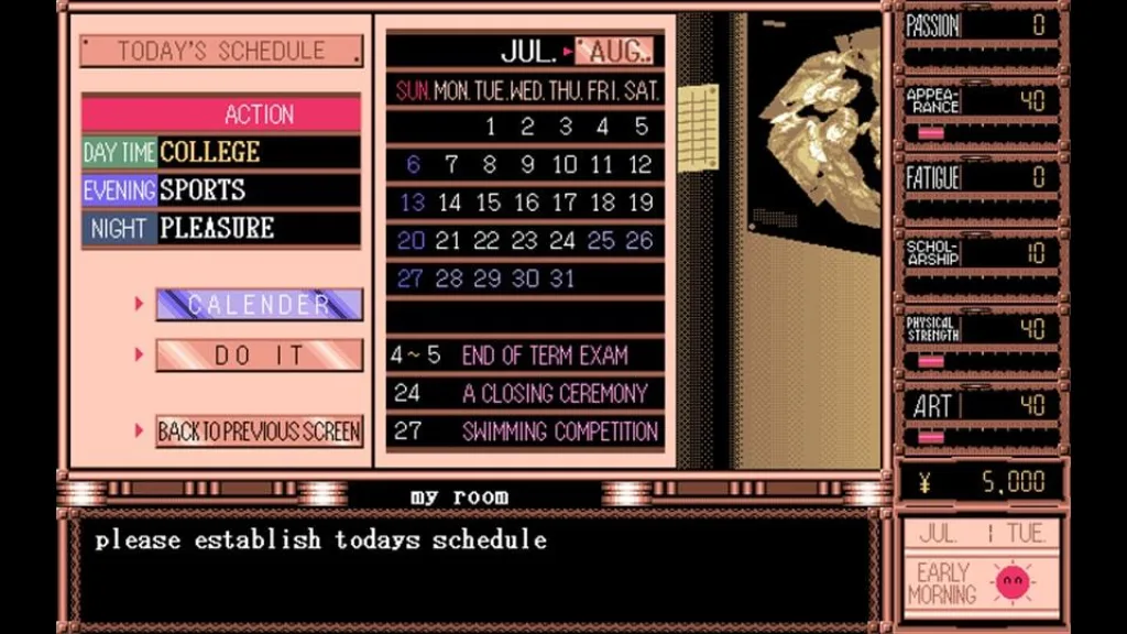 True love 95 stats callendar gameplay