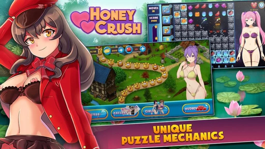 Honey crush unique puzzle mechanics